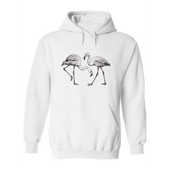 Flamingo Pencil Drawing Hoodie Women -Image by Shutterstock, Female Small