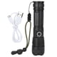 thumbnail image 1 of XHP70 Linterna LED con Zoom Telescópico Antorcha de Alto Brillo Recargable por USB 5 Modos Impermeable para Acampar al Aire Libre EmergenciaNegro, 1 of 14