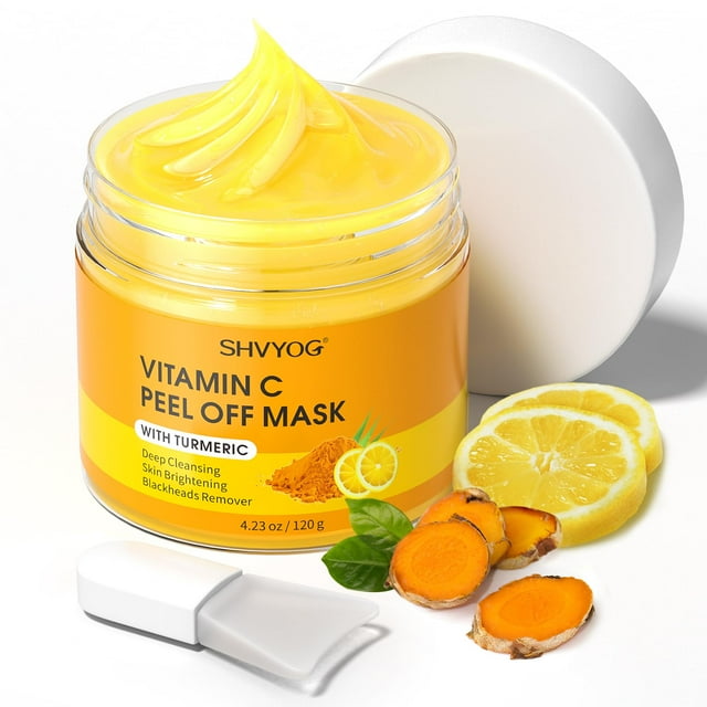 Mascarilla facial exfoliante SHVYOG con vitamina C y eliminador de puntos negros de cúrcuma