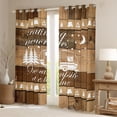 thumbnail image 2 of Erosebridal Brown Wood Camper RV Camping Print Curtains Pack of 2 (42x84 Each), Rustic Outdoor Curtains Blackout for Kids Boys and Girls, 2 of 6
