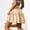 Beige, variant on Kcocoo Fashion Women Casual Solid Ruffles A-Line Pleated Lace up Short SKirt Polyester Red L