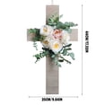 thumbnail image 3 of Easter Wooden Cross Wreath for Front Door, 17.3" Hanging Wood Cross with Artificial Peony Flowers and Eucalyptus Leaves, Spring Floral Cross Wall Decor for Home, Porch, Easter Party, 3 of 9