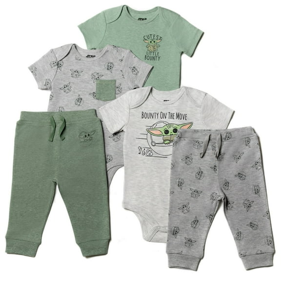 Star Wars The Child Newborn Baby Boys Bodysuits and Jogger Pants Newborn to Infant
