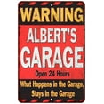 thumbnail image 1 of ALBERT'S Garage Warning Man Cave Wall Decor 12 x 18 Matte Finish Metal 112180030057, 1 of 1