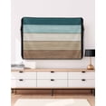 thumbnail image 3 of Outdoor TV Cover 60 to 65 Inch Weatherproof, Teal Blue Brown Barn Wood Textured Waterproof TV Screen Protector for Outside Decor with Zipper and Pocket 58"L x 37"H , Rustic Farmhouse, 3 of 7