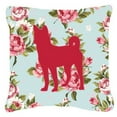 thumbnail image 2 of Caroline's Treasures Basenji Shabby Elegance Blue Roses Indoor/Outdoor Throw Pillow, 2 of 2