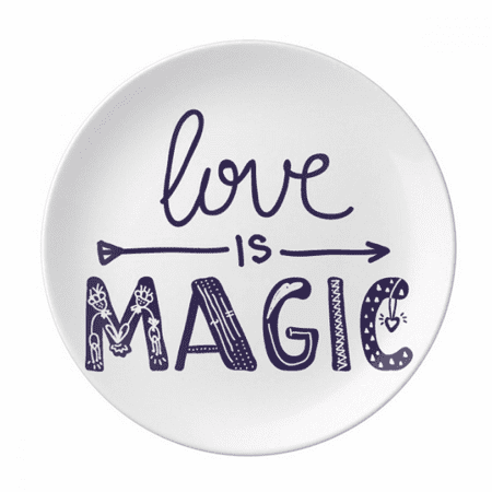 

Love Is Magic Cute Quote Style Plate Decorative Porcelain Salver Tableware Dinner Dish