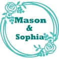 thumbnail image 1 of Personalized Name Vinyl Decal Sticker Custom Initial Wall Art Personalization Home Decor Roses Flower Design Circle Husband Wife Marriage Welcome Sign 20 Inches X 20 Inches, 1 of 1