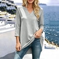 thumbnail image 1 of Neewe Womens Tunic Tops 3/4 Sleeve Loose Fit Tunics Dressy Casual Split Hem Top for Leggings S-2XL, 1 of 5