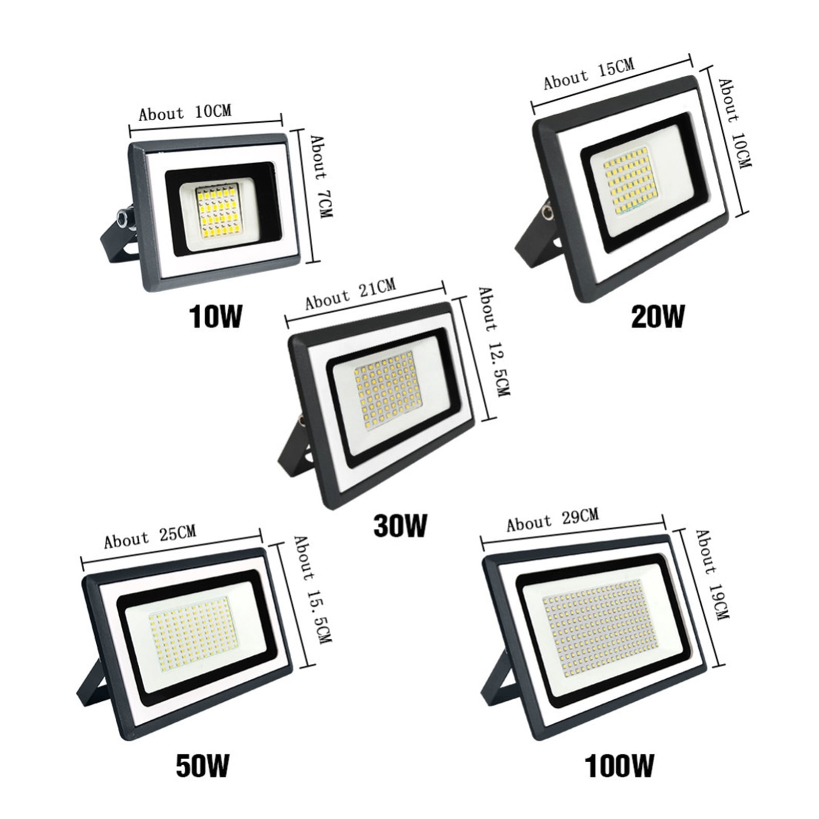 LED Flood Light 100W 50W 30W 20W 10W Outdoor IP65 Waterproof Reflector Spotlight Street Light Wall Lamp Garden Lighting - Wide Angle Beam