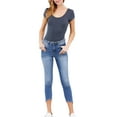 thumbnail image 3 of FashionMille Women's Casual Basic Scoop Neck Stretch Jersey Top Short Sleeve Bodysuit, 3 of 4