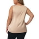 thumbnail image 3 of Camisetas sin mangas de satén de seda para mujer de tallas grandes Agnes Orinda, blusas casuales de cuello en V, camisetas básicas de verano 1X Champagne, 3 of 6