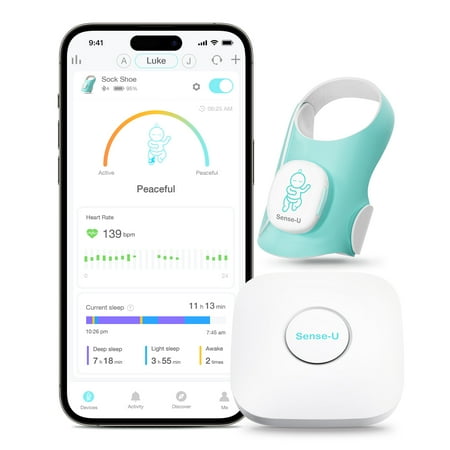 Sense-U Smart Baby Monitor (Long Range) with On-Device Sleep Indicator, Track Sleep Patterns, Naps and Movement from Anywhere for Peace of Mind