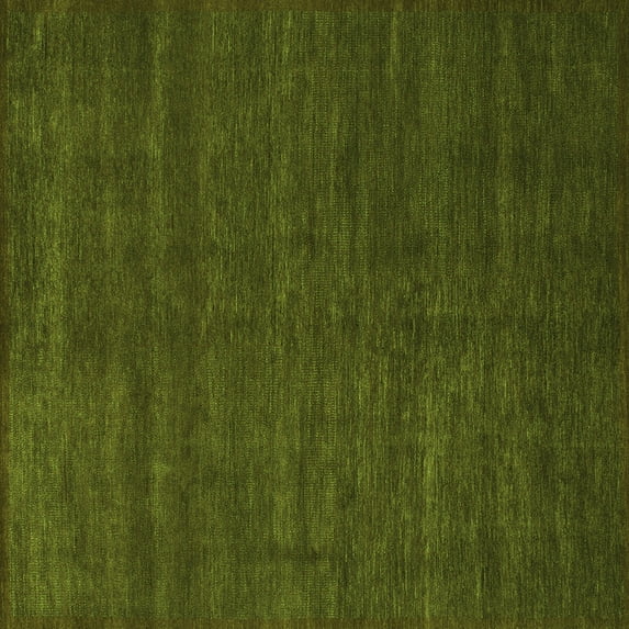 Ahgly Company Indoor Square Abstract Green Modern Area Rugs, 7' Square