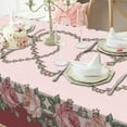 thumbnail image 3 of Mizhona Valentine Rectangle Tablecloth Pink Rose Dining Table Cloth Waterproof Kitchen Decorations 60"x84", 3 of 6