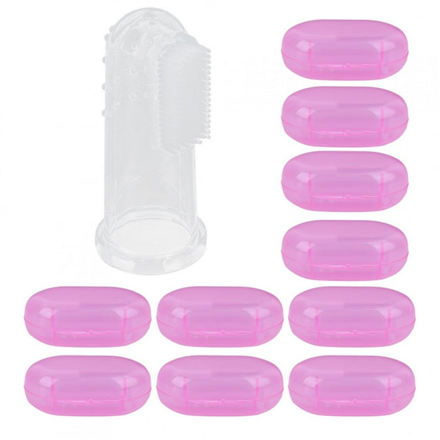 Baby Finger Teeth Brushes, Transparent Soft Baby Finger Toothbrush Safe Reliable For Home For Bathroom For Indoor Transparent Shell,Pink Shell,Red Shell,Green Shell,Yellow Shell