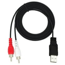 USB To 2RCA Male Plugs Adapter Cable Converter Cord For Set Top Box Connection, Video Playback On Television Or Computer