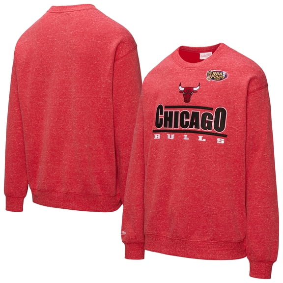 Men's Mitchell & Ness Red Chicago Bulls Throw It Back Fleece Sweatshirt