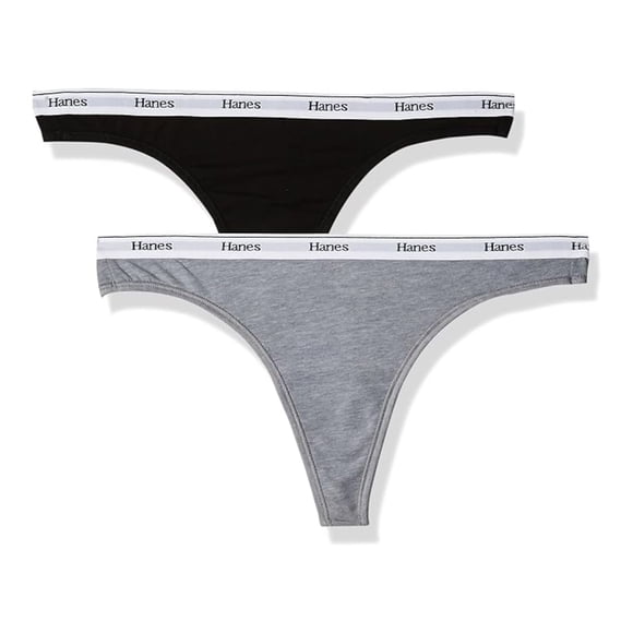 Pantie Hanes para Mujer, Tanga Originals Multicolor Talla M, 2 Piezas