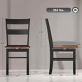 thumbnail image 5 of Yardi Yarda Farmhouse Dining Chairs Set of 2, Rubber Wood Kitchen Chairs with Open Back, Dining Chair for Indoor, Black, 5 of 7