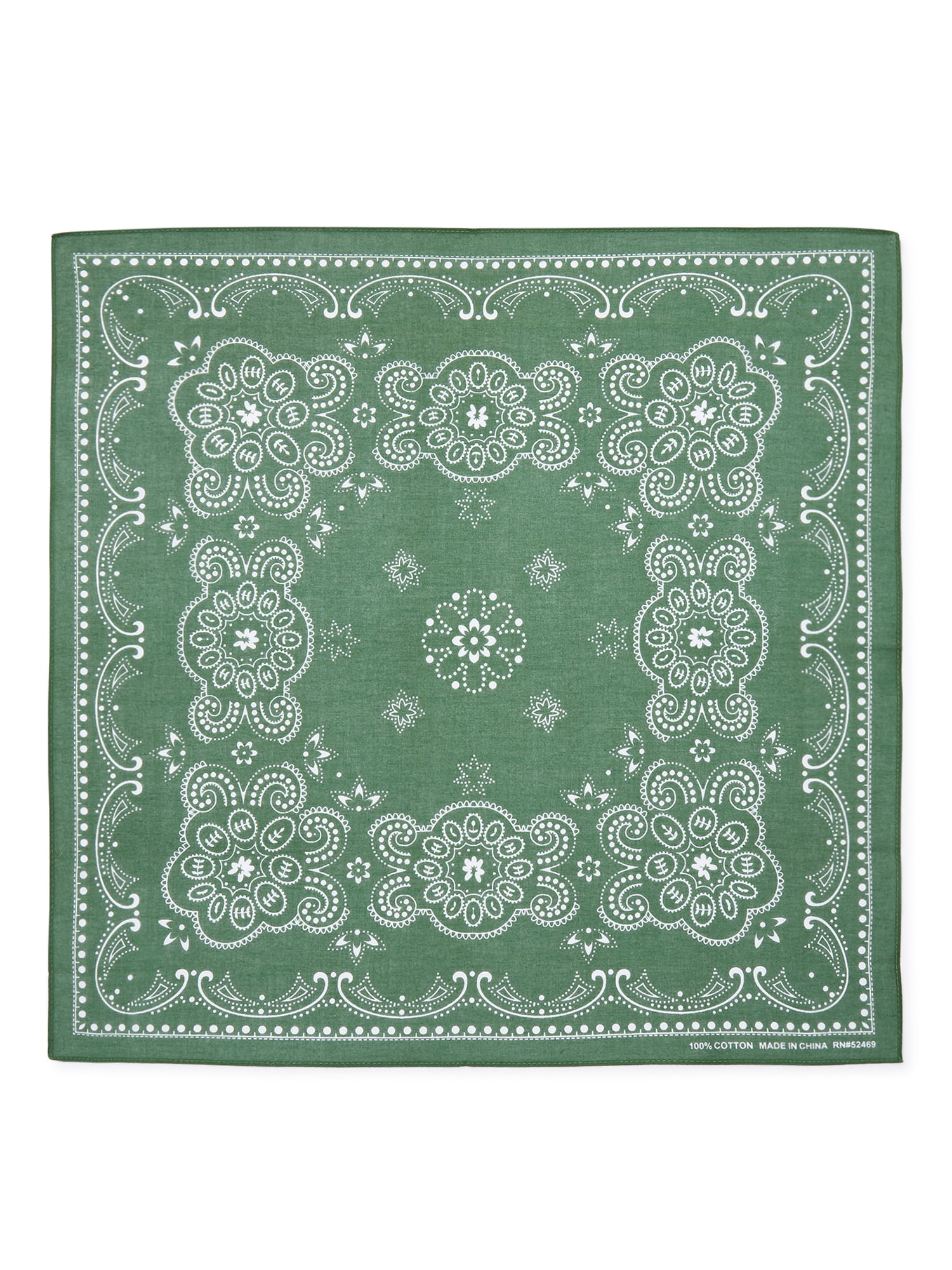 Time and Tru Women's Western Star Bandana, Green Stone, One Size Fits Most