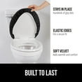 thumbnail image 3 of GORILLA GRIP Toilet Lid Seat Cover, Memory Foam, Elastic Universal Fit for Standard Round, Black, 3 of 10