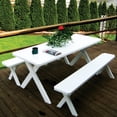 thumbnail image 2 of A &amp; L Furniture Yellow Pine Cross Legged Picnic Table with 2 Benches, 2 of 2