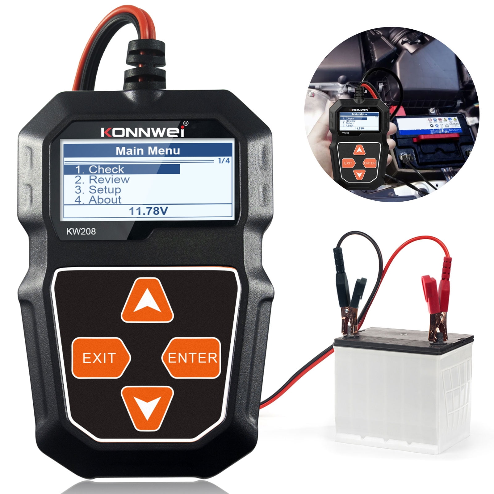 12V Auto Car Battery Tester Digital 100-2000CCA Cranking Charging Test Analyzer 