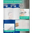 thumbnail image 4 of No Hook Shower Curtain with Snap in Liner, Merry Christmas Winter Snowflake Blue Hotel Shower Curtains for Bathroom, Washable Shower Curtain Liner Set with Mesh Top Window, 36"x72", 4 of 6