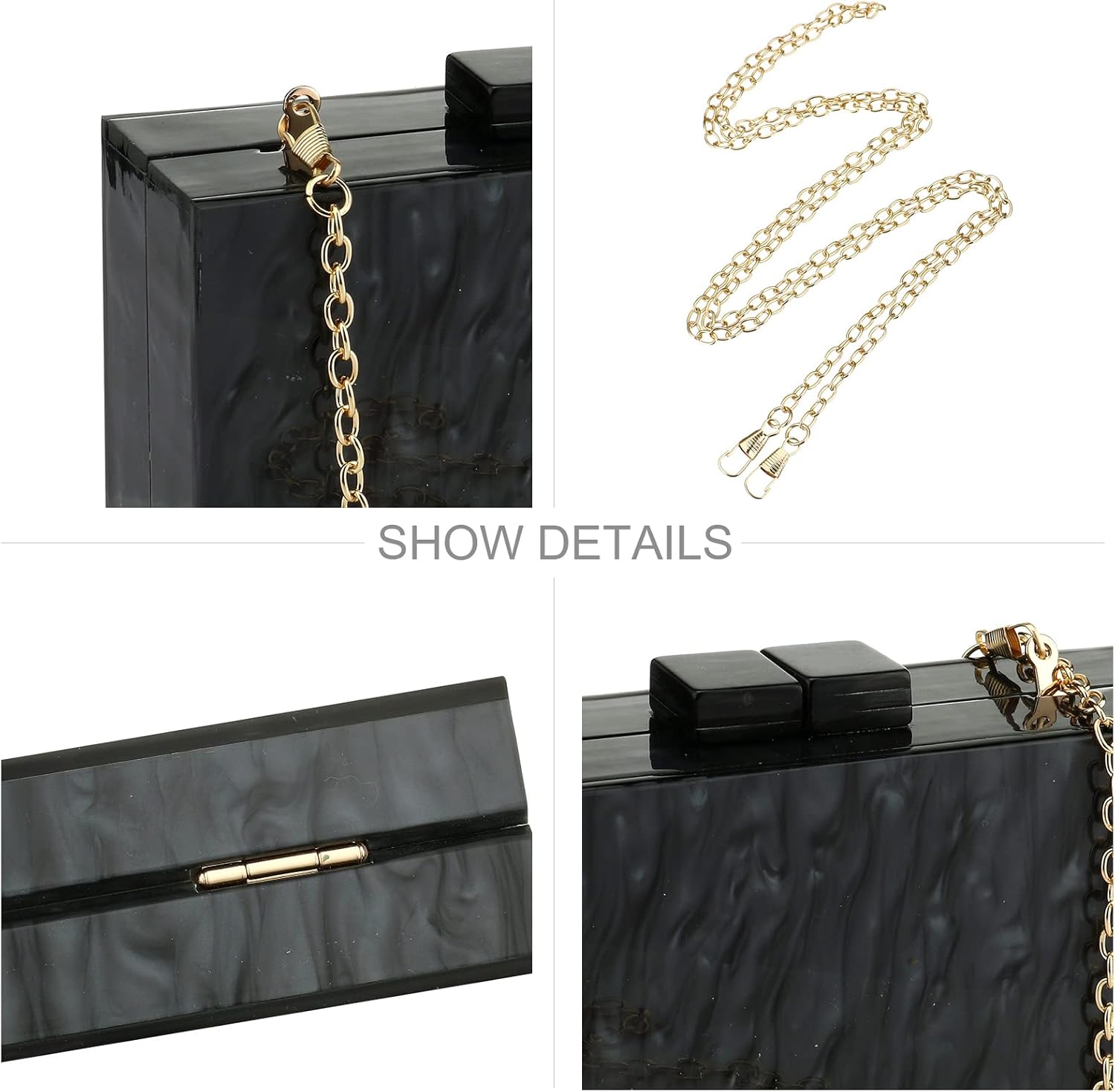 Kwuty Acrylic Clutch Purses for Women with Marbling Purses and Handbags Elegant Banquet Evening Crossbody Bag