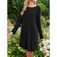 thumbnail image 6 of KISSGAL 2 Pack Nightgowns for Women Long Sleeve Nightshirts Soft Crew Neck Pajamas Dress Sleepwear ,Leopard Printed and Black, S-XXXL, 6 of 6