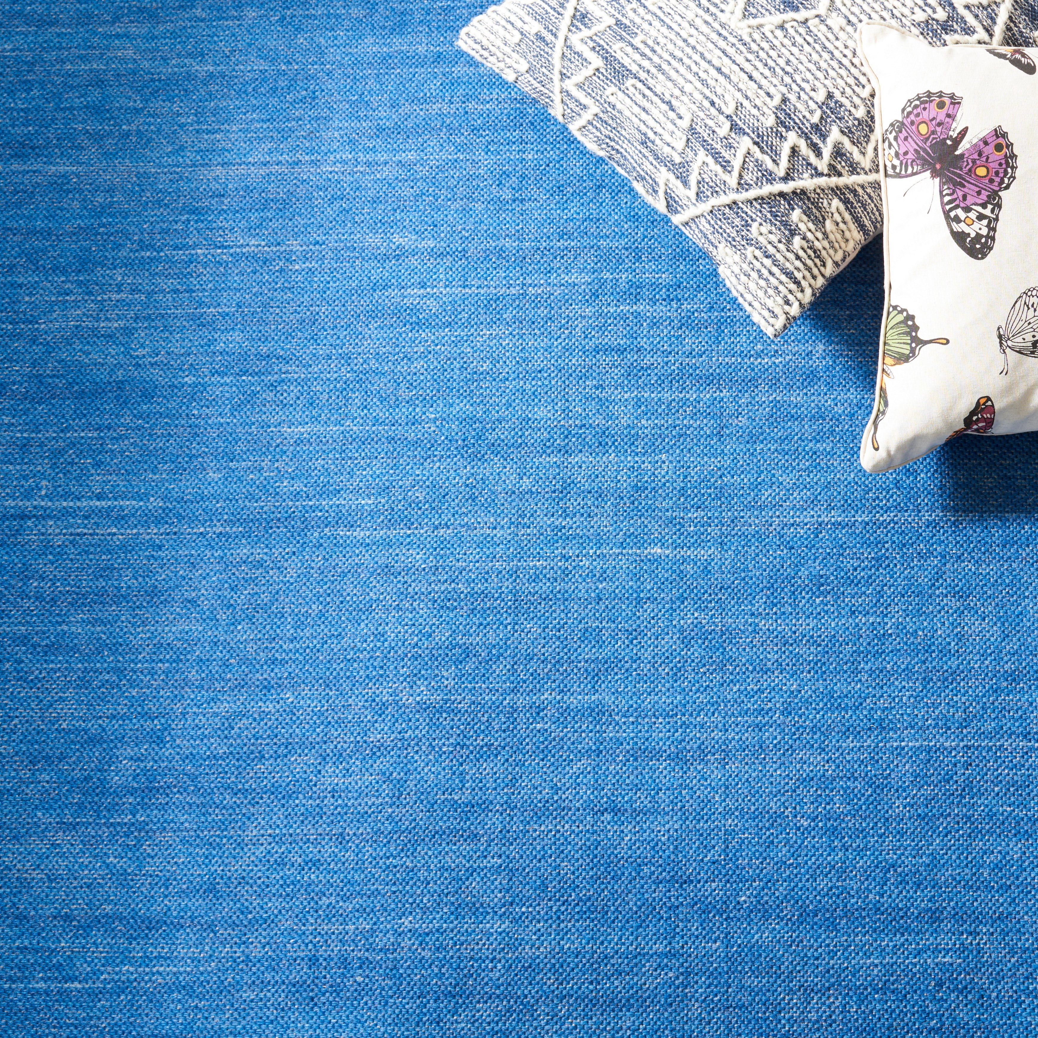 SAFAVIEH Kilim Roderick Solid Area Rug, Blue, 4' x 6'