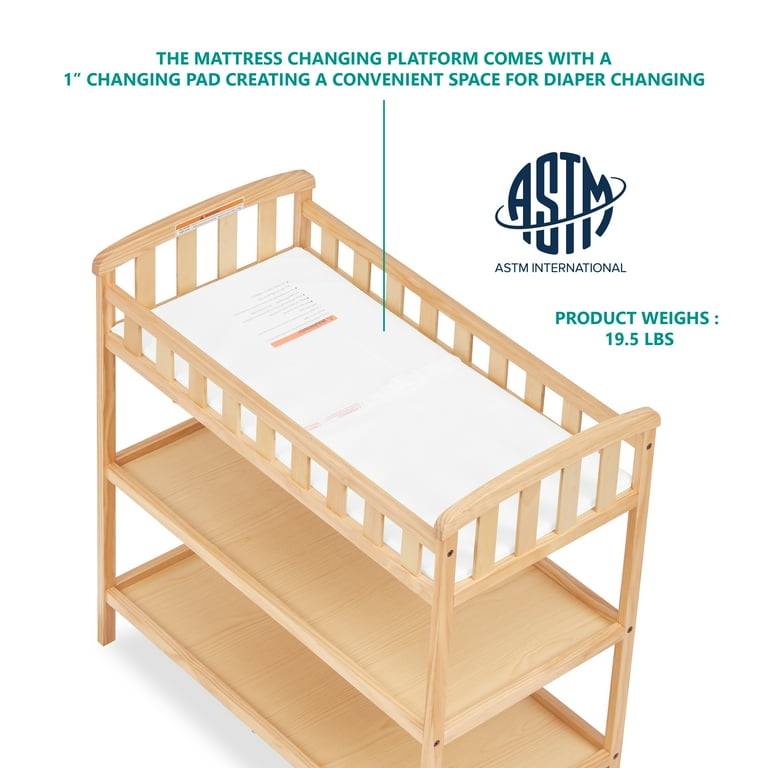 Dream On Me Emily Changing Table Comes With 1 Changing Pad Portable Changing Station Natural