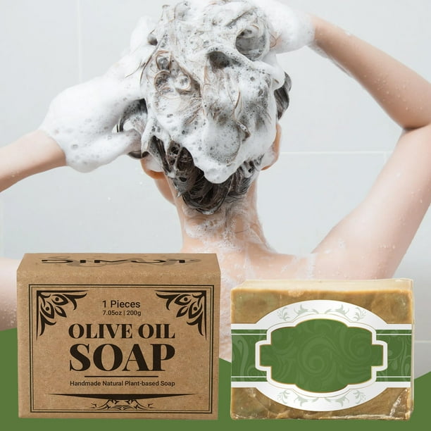 Fiudx Jabón de Aceite de Oliva, Jabón Nutritivo E Hidratante En Barra, Jabón Facial Limpiador Suave, Experiencia Refrescante En La Ducha, Rutina Diaria de Cuidado de La Piel, Apto para Todo Tipo de P