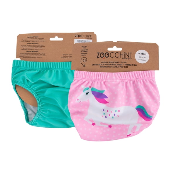 ZOOCCHINI Baby/Toddler Reuseable Swim Diaper Set (2 Pcs) - Una the Unicorn