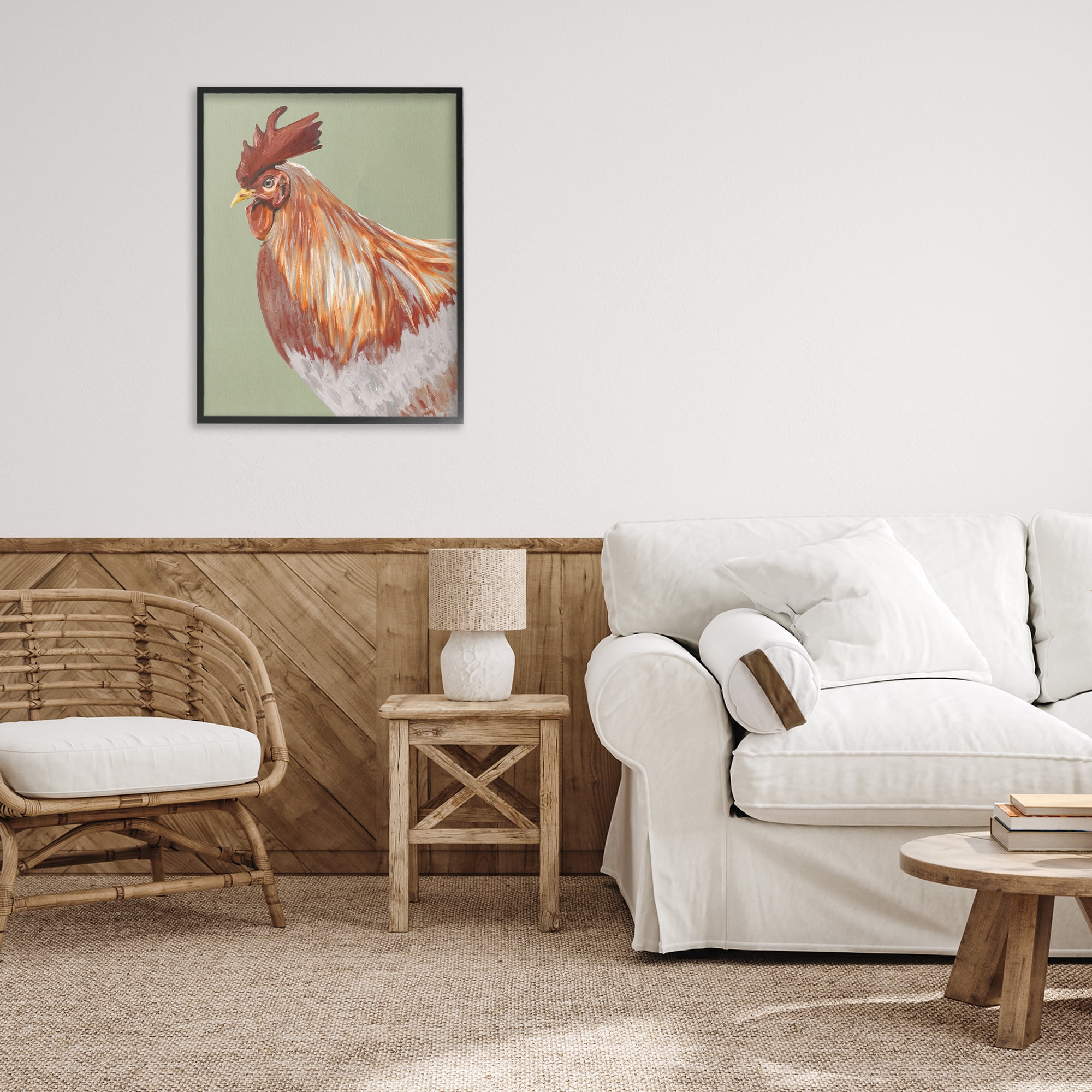 Stupell Industries Gallant Rooster Portrait Black Framed Giclee Art, design by Andy Beauchamp