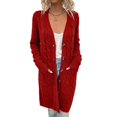 thumbnail image 5 of Cardigan d'Automne et d'Hiver pour Femmes, Mode Longue à Simple Boutonnage, Veste Décontractée, 5 of 5