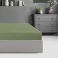 thumbnail image 6 of PiccoCasa 110GSM Brushed Microfiber Fitted Sheet with 16" Depth, Olive Green Twin, 6 of 6