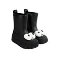 thumbnail image 2 of Womens and Girls 3D Cartoon Big Eyes Mid Calf Rain Boots Non Slip Waterproof PVC Wellies for Park Gardening Rainy Outdoor Black 28, 2 of 7