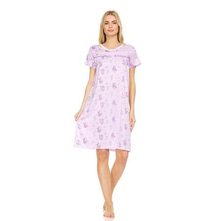

Lati Fashion Women Nightgowns Short Sleeve Female Nightgowns & Sleepshirts