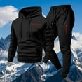 thumbnail image 5 of Timoontee Men's Heart Print Sweatsuit Two Piece Valentine Outfits Sets Long Sleeve Hooded Sweatshirt with Elastic Waist Drawstring Sweatpants Black XL, 5 of 5