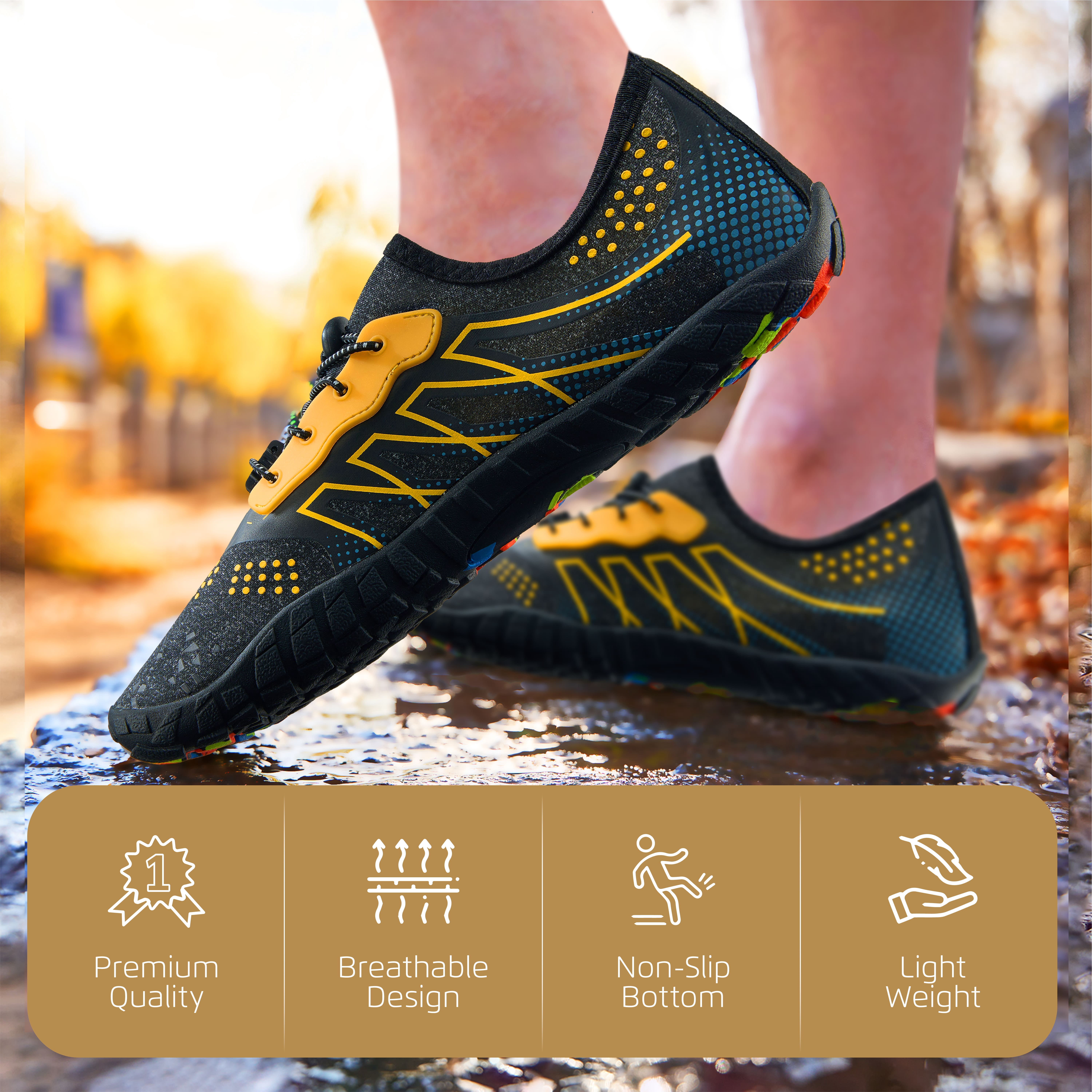 DIUS Womens Water Shoes Swim Shoes for Men Beach Shoes Barefoot Aqua Shoes for Pool River Surf