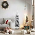 thumbnail image 6 of vidaXL Artificial Christmas Tree Slim Flocked Snow Green PVC 5 ft, 6 of 7