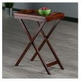 thumbnail image 2 of Folding Butler Tray Table, Antique Walnut - Portable TV Tray Table for Serving, Chairside & Tableside Use - Solid & Composite Wood - No Assembly - 29.53"H x 24"W x 14.65"D 24.02"W x 29.53"H x 14.65"D, 2 of 9