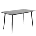 thumbnail image 4 of IVV 55" Dining Table, Modern Rectangular Table with PVC Marble Surface and Metal Legs, Kitchen Table for Home Office, Black, 4 of 7