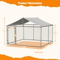 thumbnail image 4 of LZBEITEM 10'x10' Outdoor Dog Kennel with Metal Dog Gate, Outdoor Dog Enclosure with Roof, Heavy Duty Dog Kennel for Outdoor Backyard Farm, 4 of 10