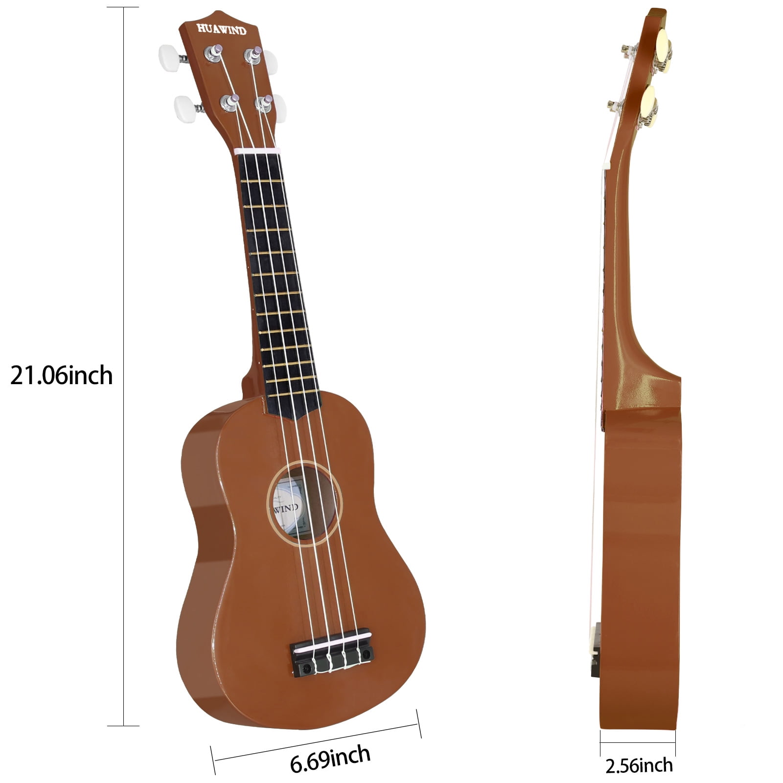 HUAWIND Ukulele, 21 inch Soprano Ukulele For Kid Beginners, Hawaii Ukelele Four String Wood Uke