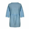 thumbnail image 4 of Womens Floral Babydoll Tops，Office Work Tops Floral Blouses For Women 3/4 Puff Sleeve Pleated Blouse Puff Sleeve Peplum Tops Lightweight Gauze 3/4 Sleeve Blouses Women'S Print T Shirt 2XL, 4 of 5