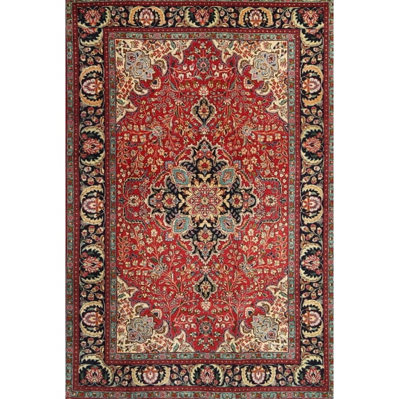 Ahgly Company Indoor Rectangle Traditional Orange Brown Persian Area Rugs, 4' x 6'