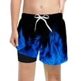 thumbnail image 4 of WAYUTE Flame Print Boys Swim Trunks Shorts for Teen Youth and Ocean Water Sports Stretchy Fit Summer Vacation, 4 of 4